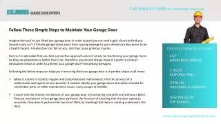 Follow These Simple Steps to Maintain Your Garage Door