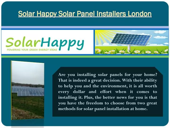solar happy solar panel installers london
