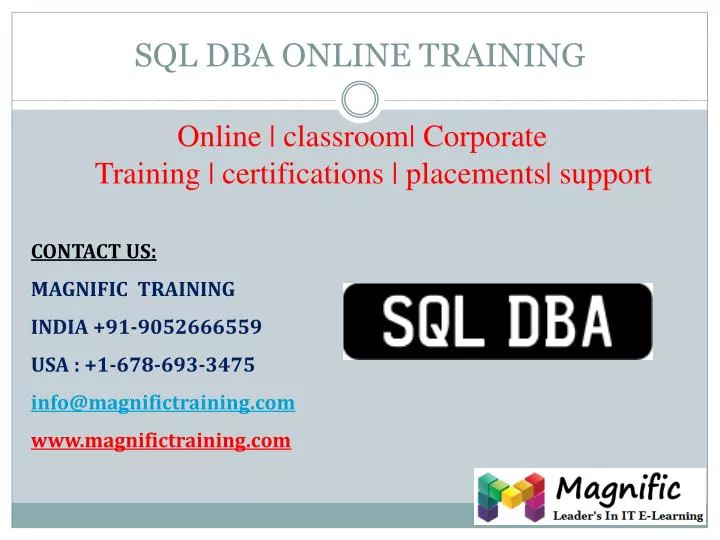 sql dba online training