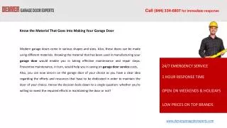Know the Material That Goes Into Making Your Garage Door
