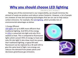 Why you should choose LED lighting