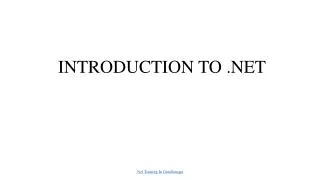 introduction to dotnet