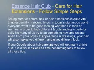 Care for Hair Extensions - Essence Hair Club