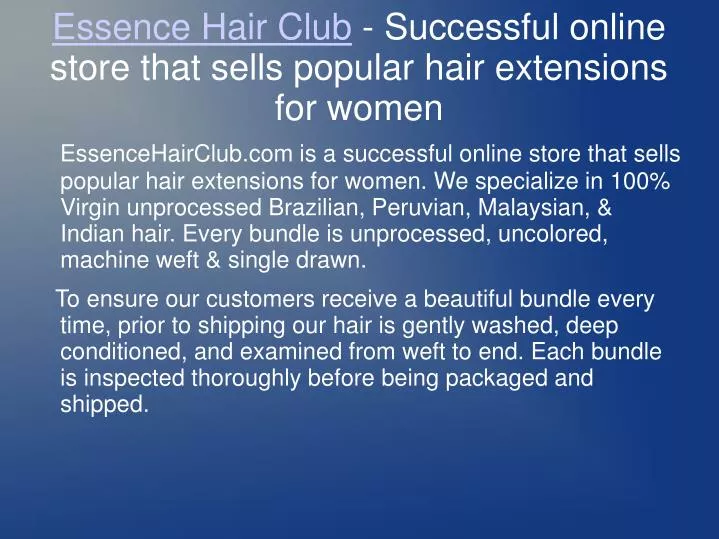 essence hair club successful online store that sells popular hair extensions for women