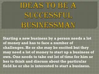 Ideas To Be a Successful Businessman