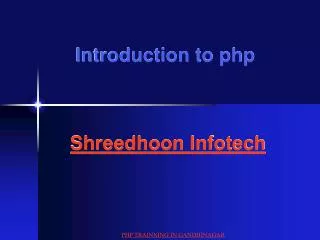 introduction to php