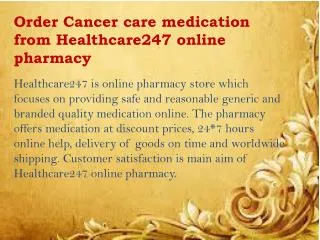 Buy Cancer care drugs at lowest cost