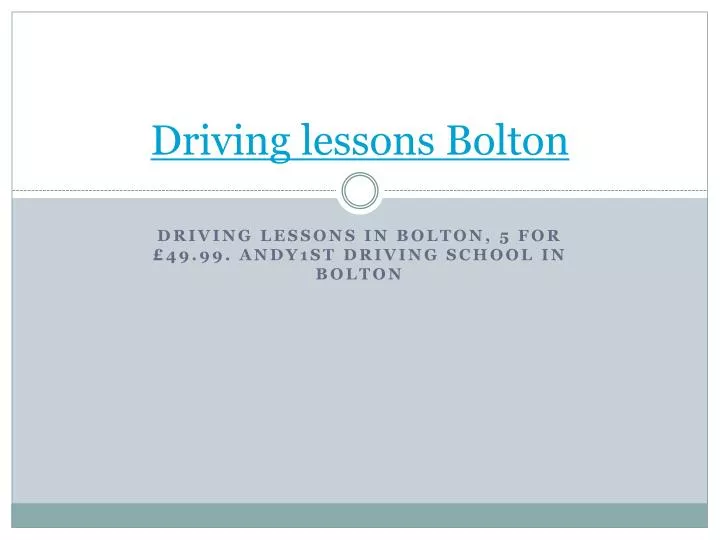 driving lessons bolton