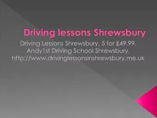 Driving lessons Shrewsbury | Driving school Shrewsbury