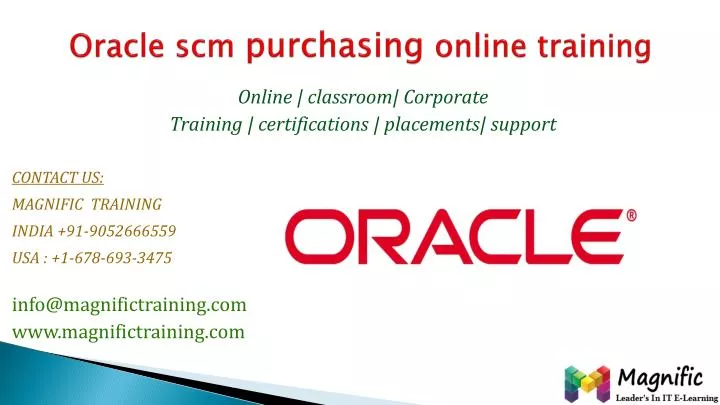 oracle scm p urchasing online training