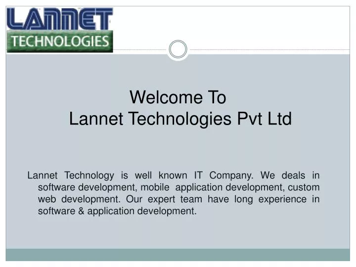 welcome to lannet technologies pvt ltd