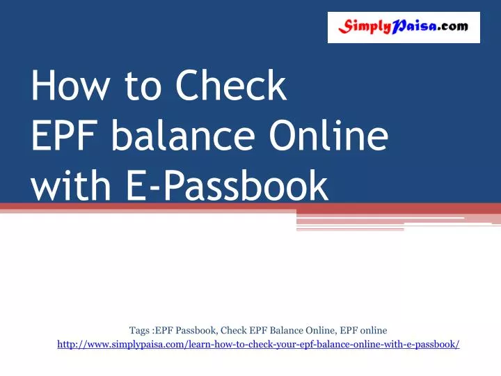 how to check epf balance online with e passbook
