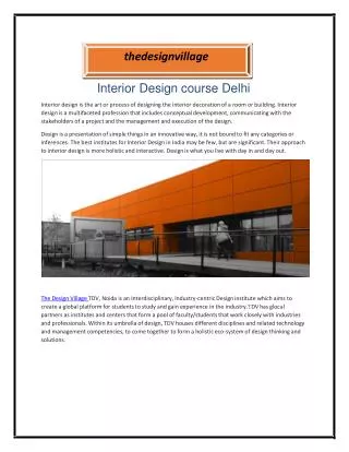 Interior Design course Delhi