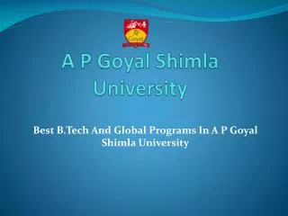 Best B.Tech Courses in Shimla North India