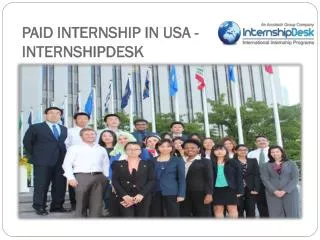 Paid Internship in USA | Paid Internship International Stude