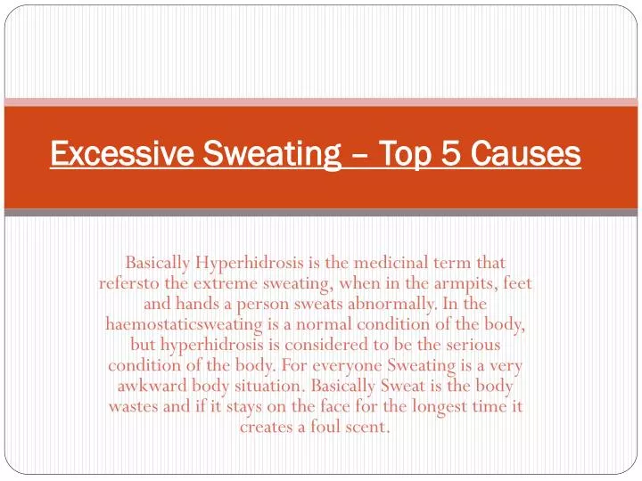 excessive sweating top 5 causes