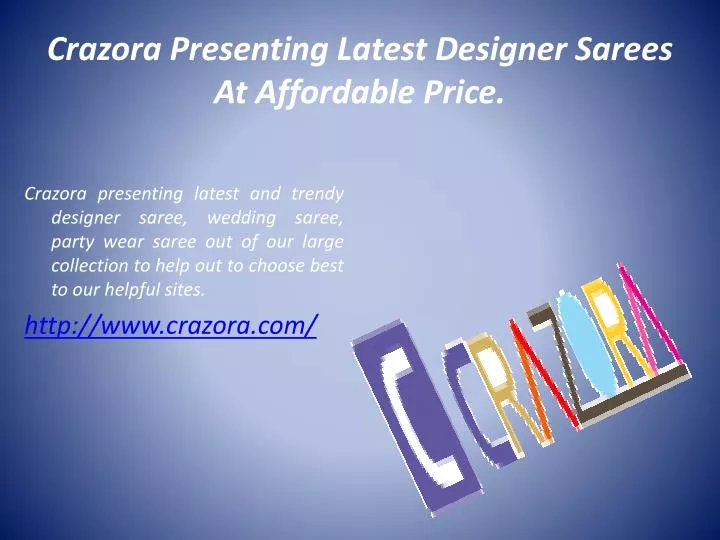 crazora presenting latest designer sarees at affordable price