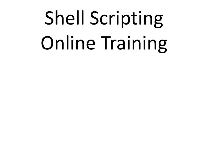 shell scripting online training