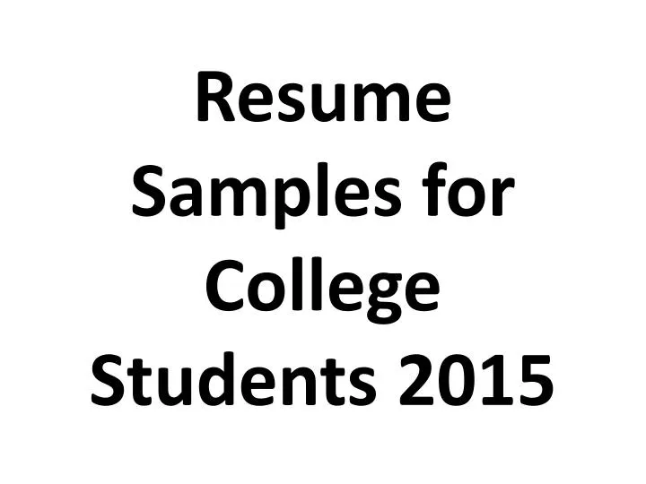resume samples for college students 2015