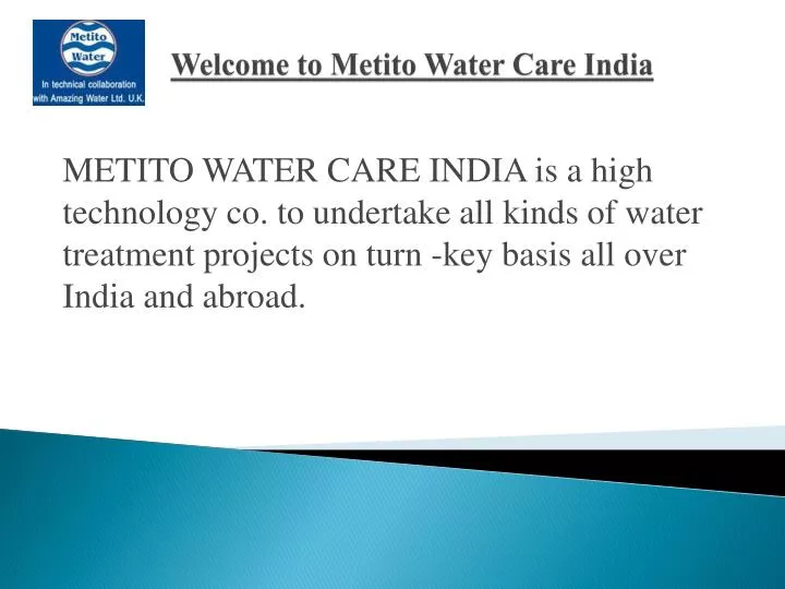welcome to metito water care india