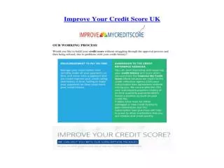 Improve Your Credit Score UK