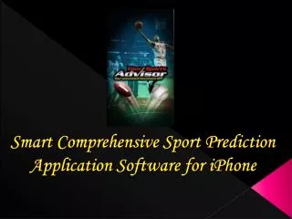 Sport Prediction Application Software for iPhone
