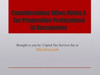 Considerations When Hiring A Tax Preparation Professional In