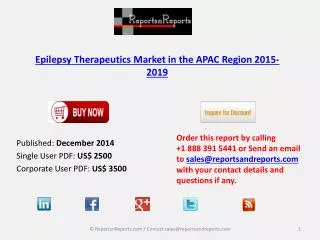 Epilepsy Therapeutics Market 2019 in APAC Region