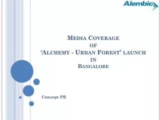 Media Coverage of Urban Forest Bangalore