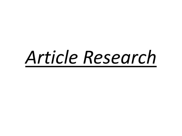 article research