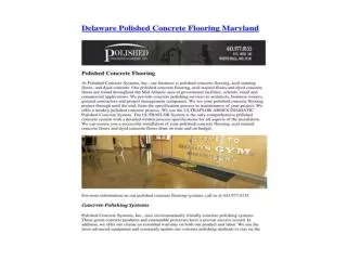 Delaware Polished Concrete Flooring Maryland