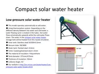 compact solar water heater