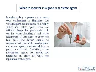 What to look for in a good real estate agent