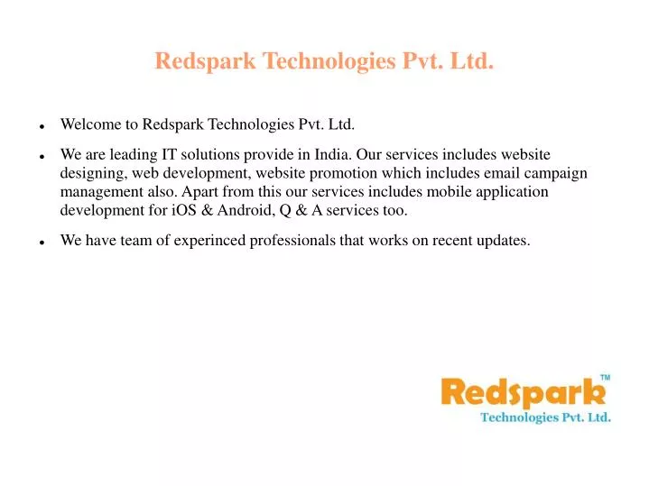 redspark technologies pvt ltd