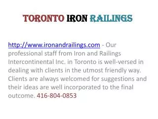 Iron Gates Toronto - Iron Railings Toronto