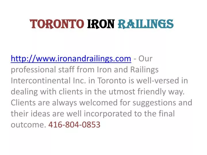 toronto iron railings