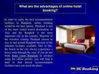 What are the advantages of online hotel booking?