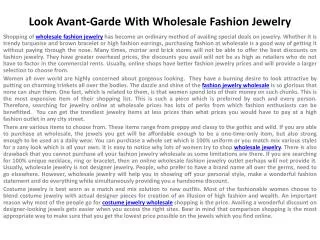 Look Avant-Garde With Wholesale Fashion Jewelry