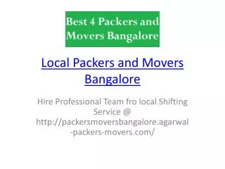 Local Movers In Bangalore
