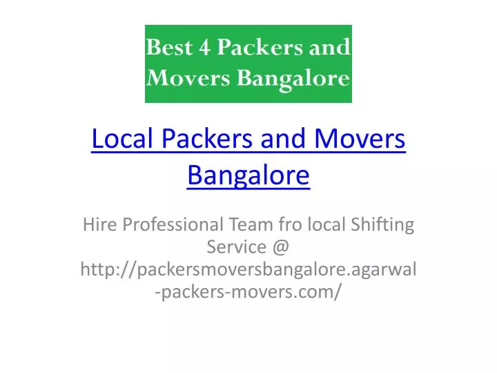 local packers and movers bangalore