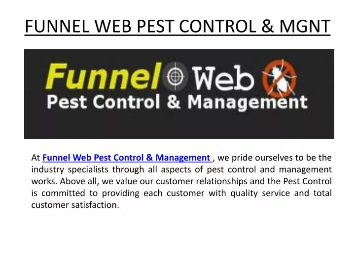 funnel web pest control mgnt