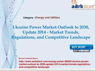 Aarkstore -Ukraine Power Market Outlook to 2030, Update 2014