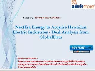 Aarkstore -NextEra Energy to Acquire Hawaiian Electric Indus