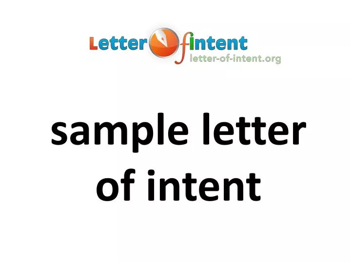 sample letter of intent