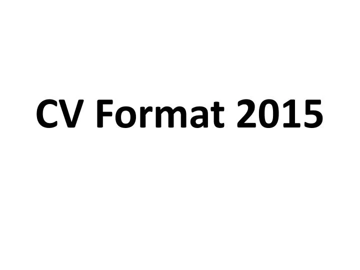 cv format 2015