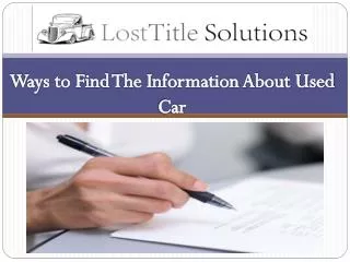 Ways to Find The Information About Used Car