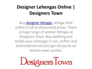 Designer Lehengas Online | Designers Town
