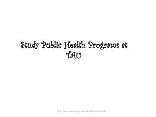 Study Public Health Programs at TAU