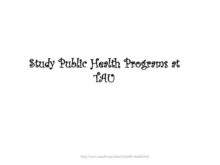 study public health programs at tau
