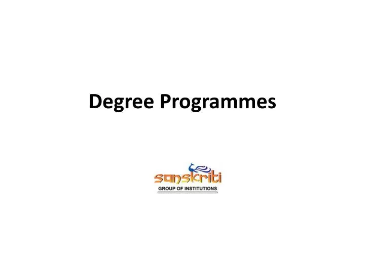 degree programmes